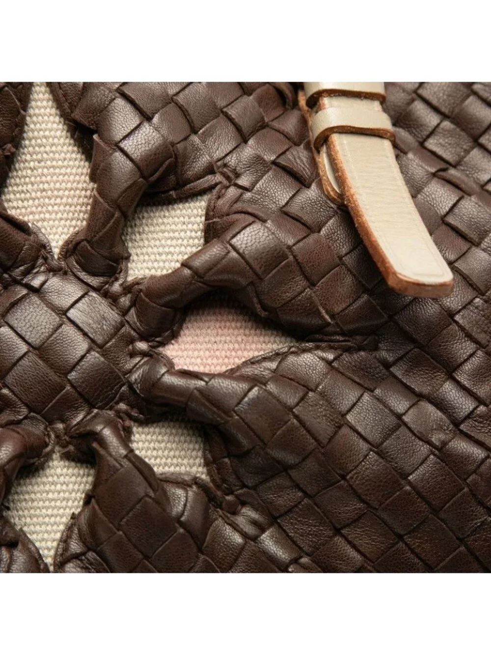 Bottega Veneta Intrecciato Marchese Tote Shoulder Bag Brown Leather